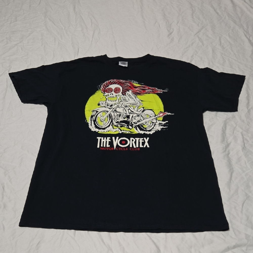 Mens Large The Vortex Motor Cycle Clun T-Shirt